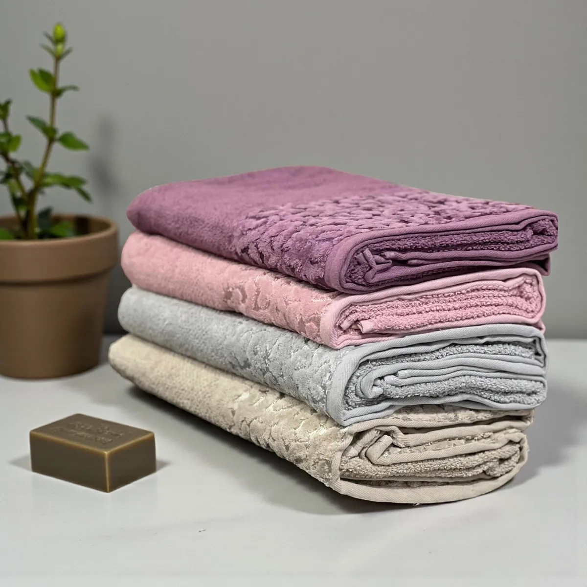 Coffret 4 Serviettes ABM Velours – Douceur et Confort