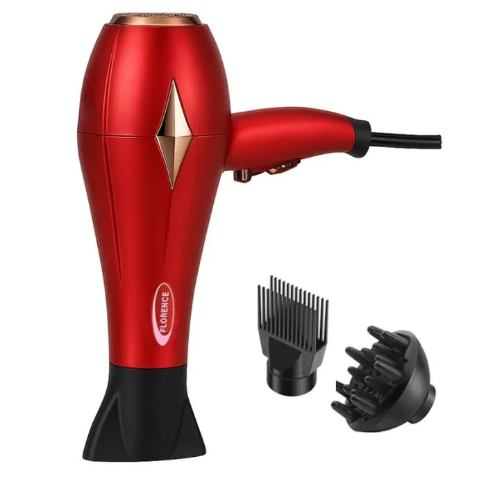 Sèche-cheveux professionnel Florence HK-427 – 2200W, 3 Températures, Diffuseur & Concentrateurs