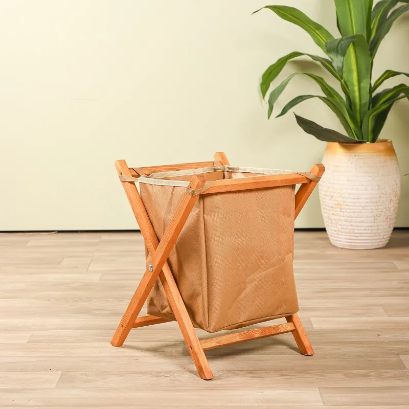Mini Corbeille en Tissu avec Structure en Bois