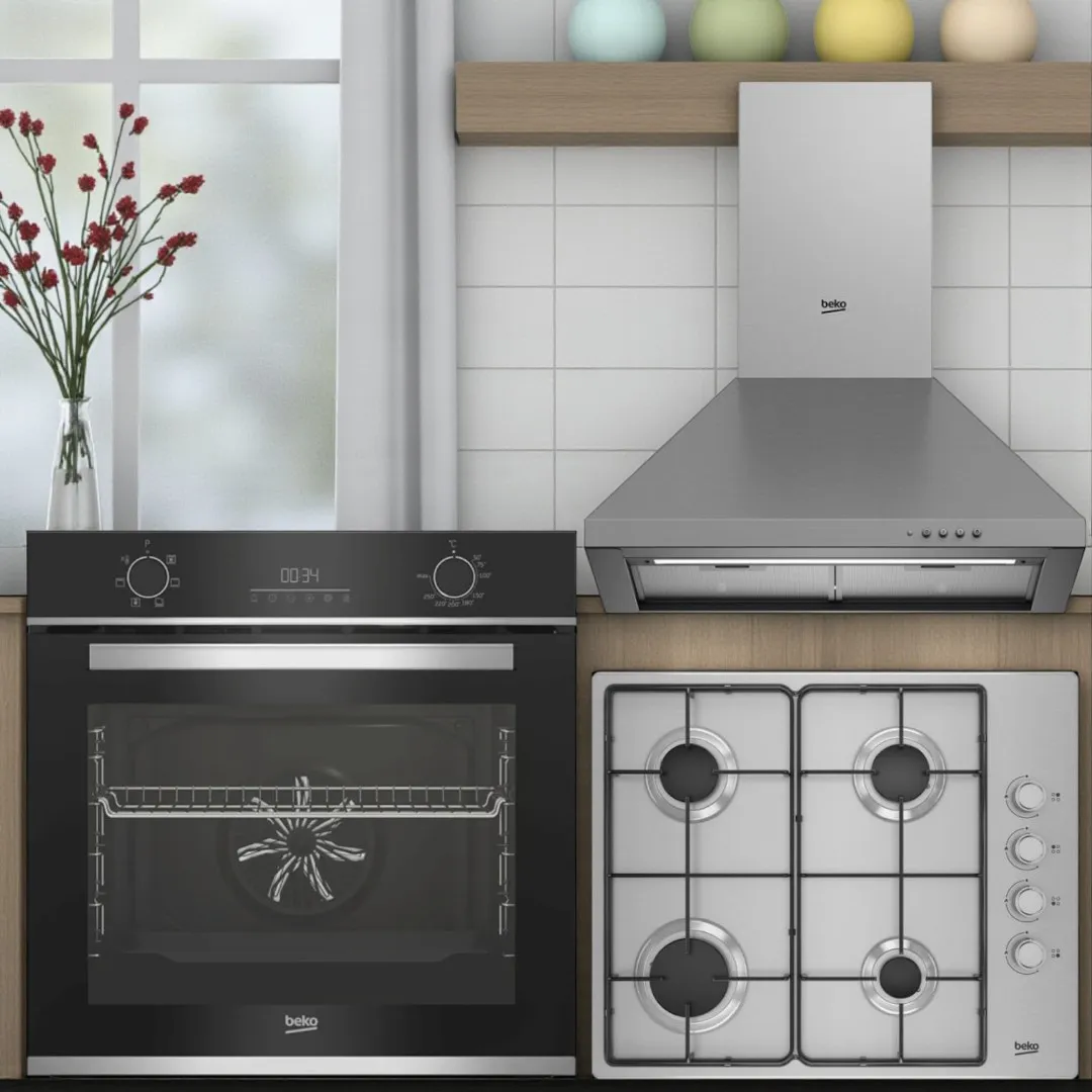 PACK CUISINE BEKO – Four + Plaque + Hotte Inox