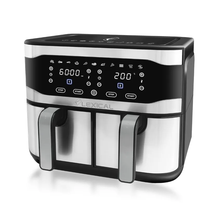 Friteuse sans huile Lexical LAF-3081 - double panier - 9 Litres - 2100 Watts