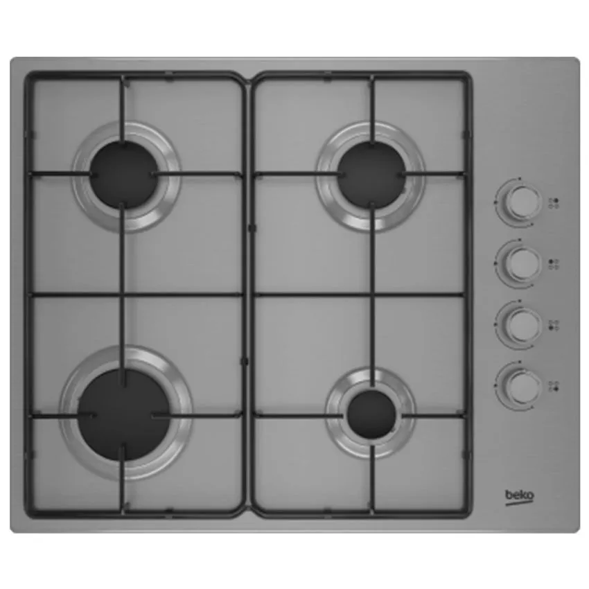 Plaque de cuisson BEKO 4 Feux à Gaz | 61 cm - HIGG64123SXL - Inox