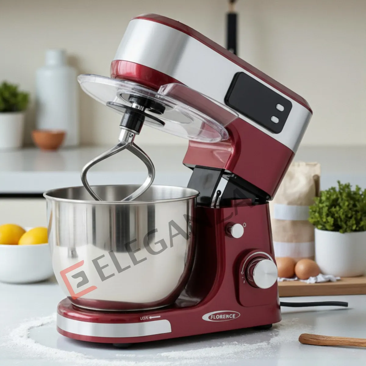 Robot Pétrin FLORENCE 5L avec afficheur  SM-6466AE - 1300W - Rouge