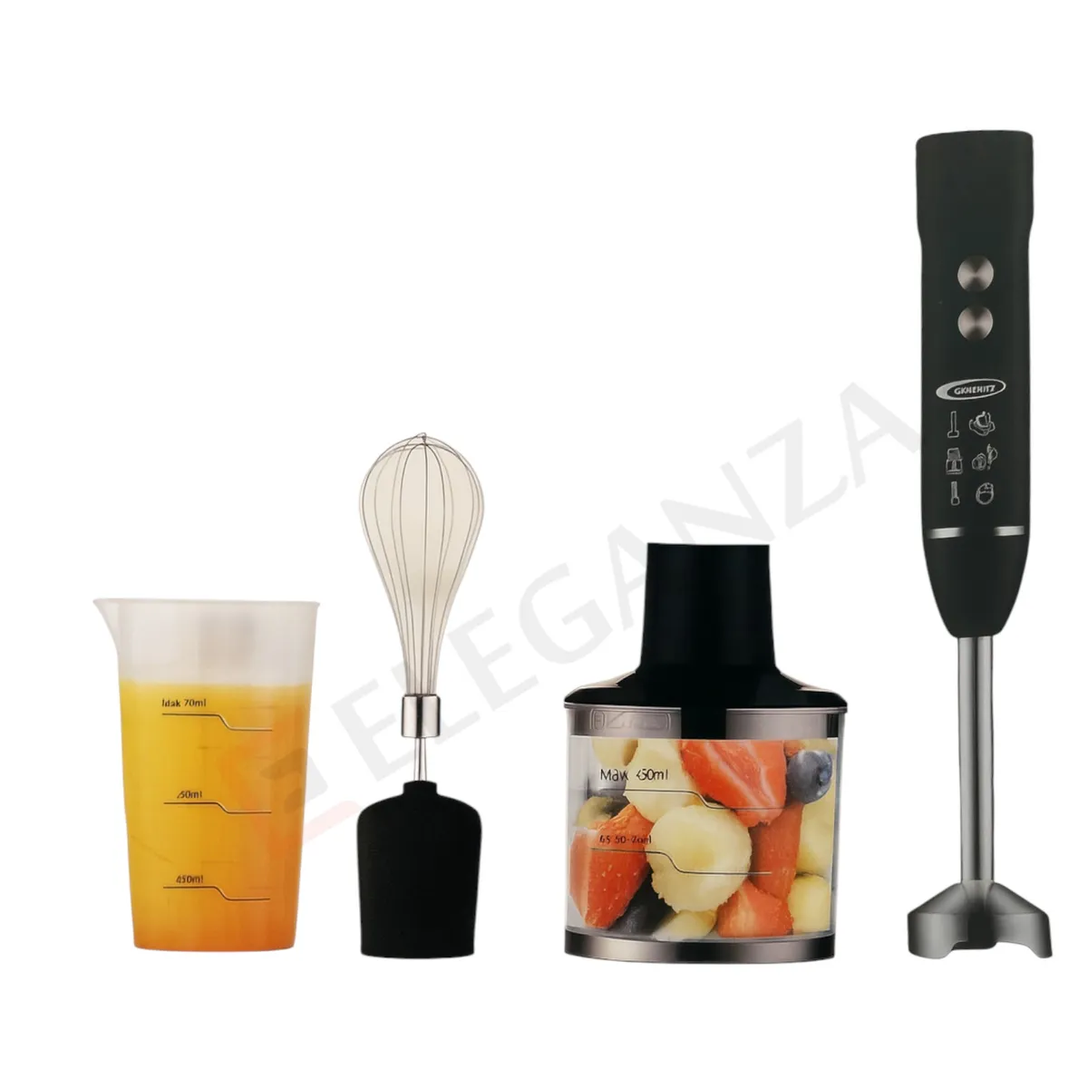 Mixeur Plongeant 4En1 Florence HK452  - 400 Watts - Noir