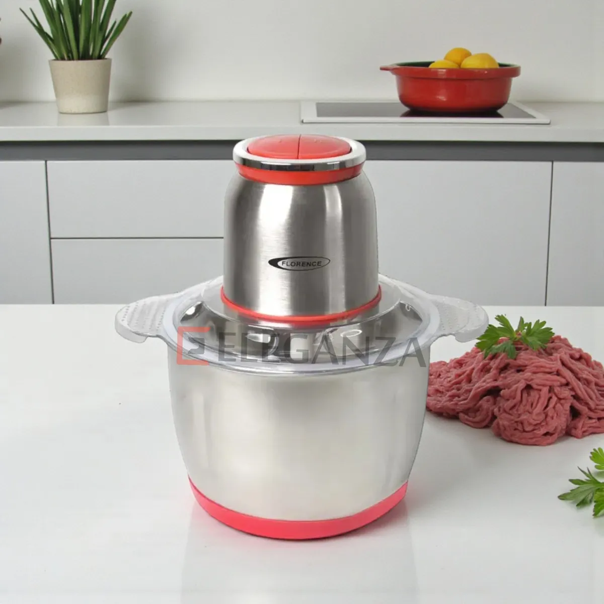 Hachoir à Viande Florence - inox- AT-7002 - 3 Litres - Rouge