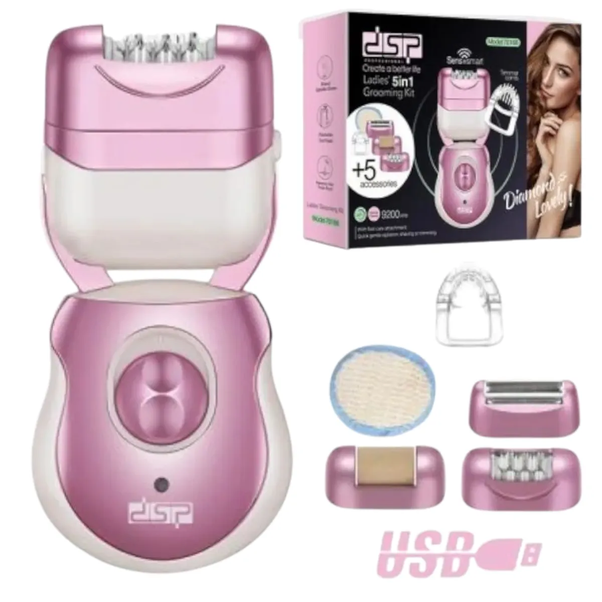 Appareil d’Épilation 5 en 1 pour Femme  DSP 70166  - 9200 RPM