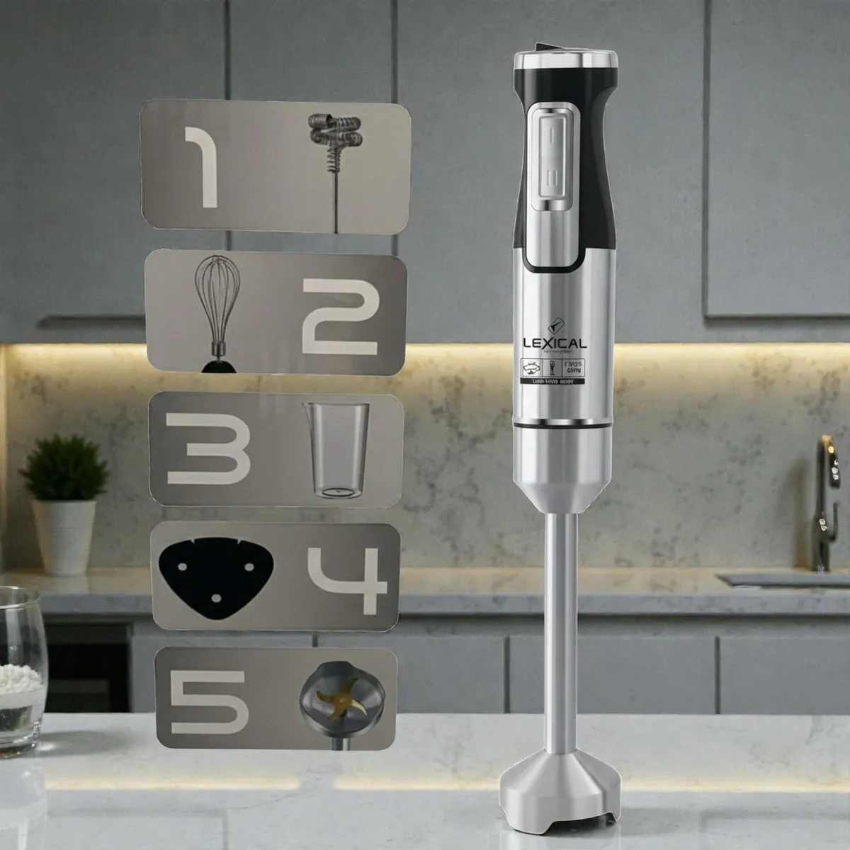 Mixeur Plongeant 6 en 1 Lexical LHB-1666 – 800W - Multifonction