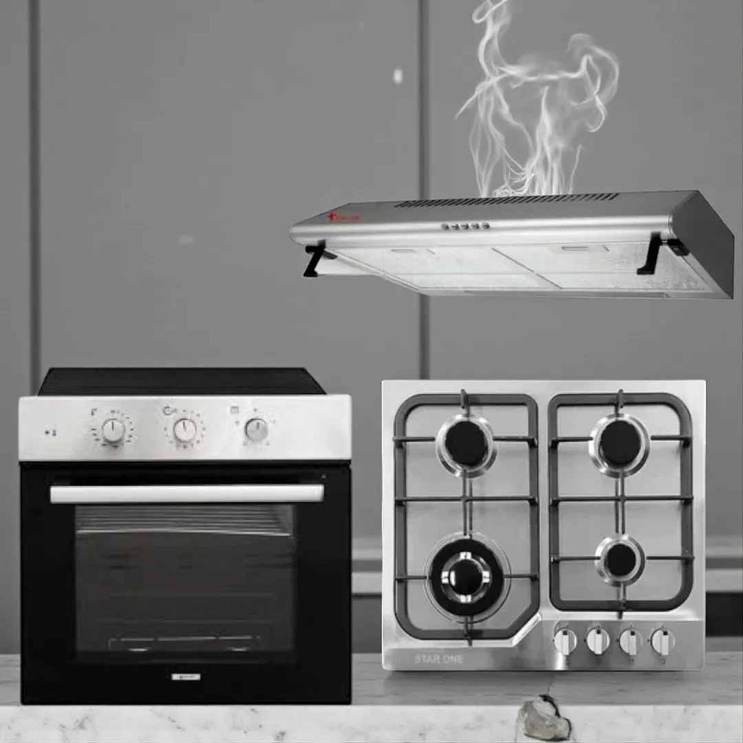 PACK CUISINE STAR ONE – Four + Plaque + Hotte Inox