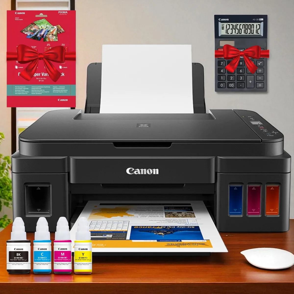 Imprimante Et Multifonction Jet d'encre  Imprimante à Réservoir Intégré CANON Pixma G3410 3en1 WIFI Couleur avec cadeaux