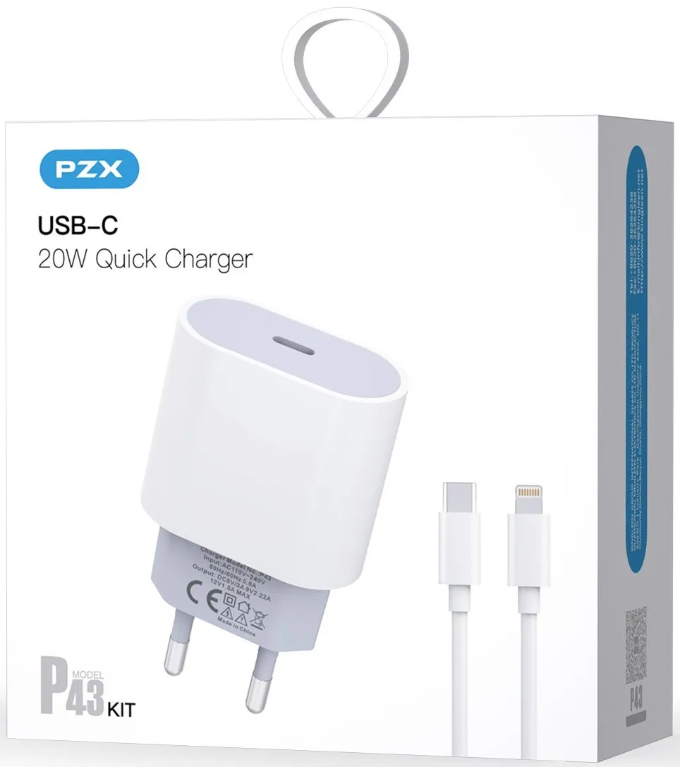 Chargeur PZX P43 KIT Type C – Lightning 20W