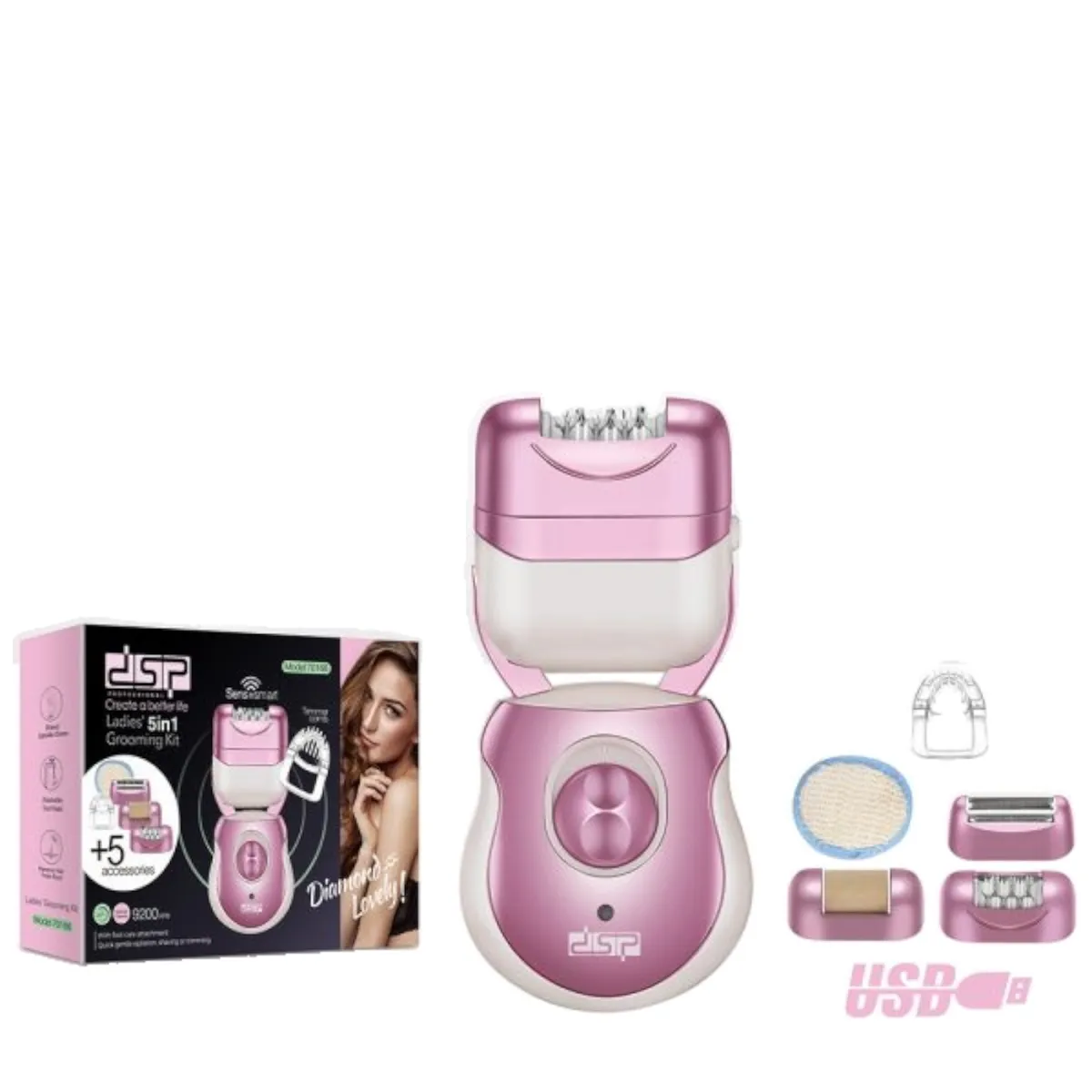 Appareil d’Épilation 5 en 1 pour Femme  DSP 70166  - 9200 RPM